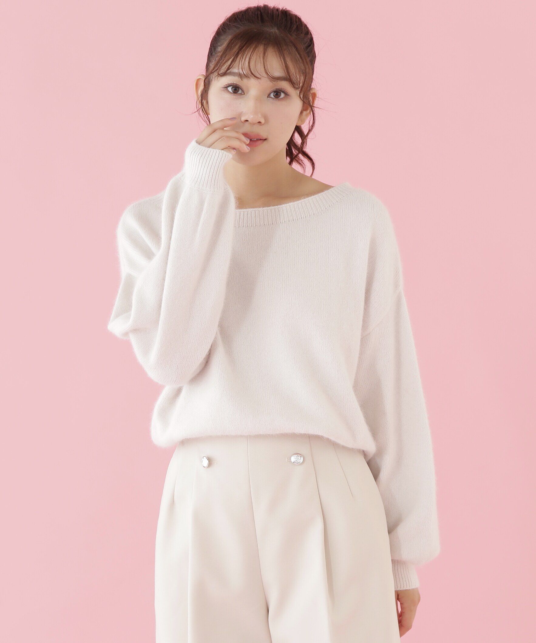  「エアリーウールオフショルダーニット」|ニット・セーター|