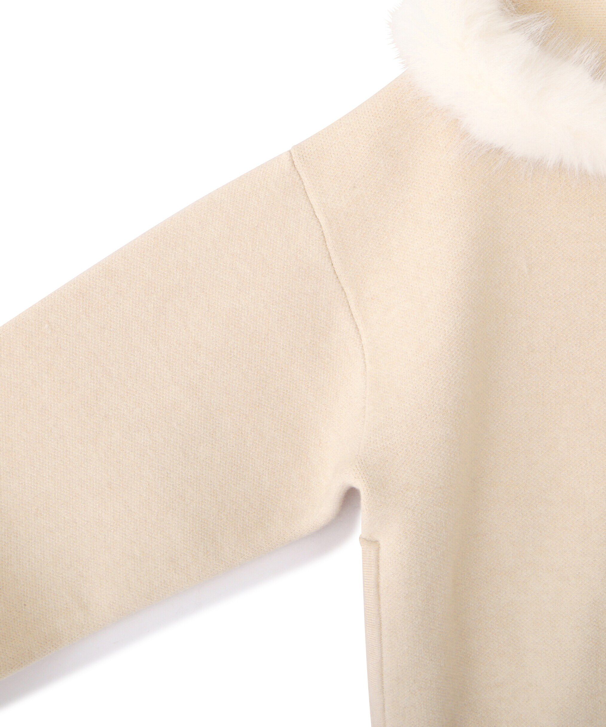  「ボリュームフェイクファーニットパーカー」|ニット・セーター|