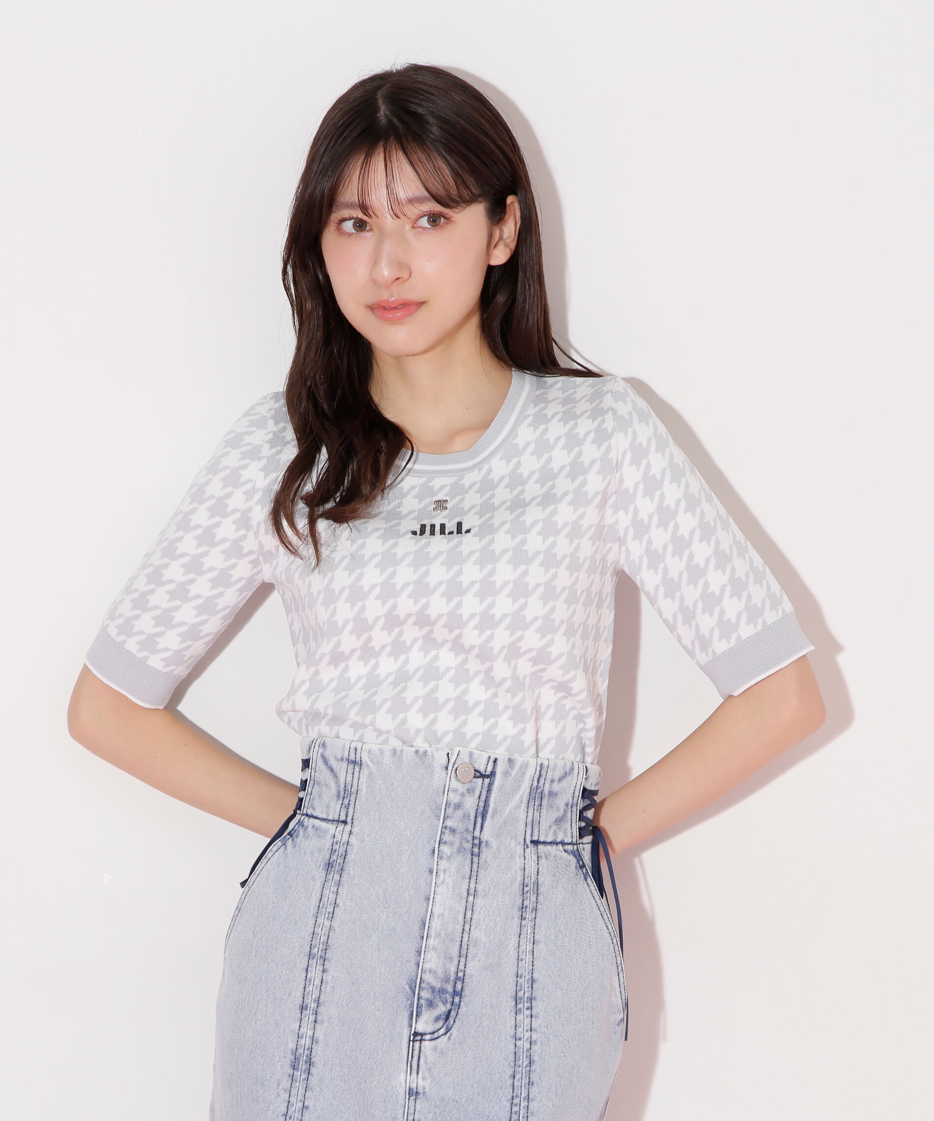  「半袖ジャガードニット」|ニット・セーター|