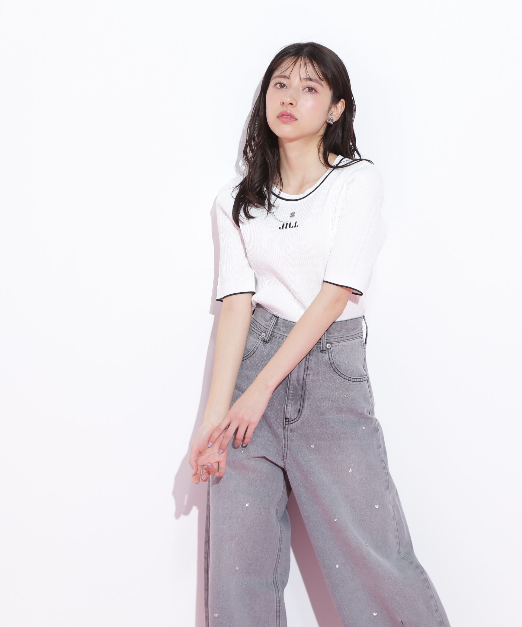  「半袖ジャガードニット」|ニット・セーター|