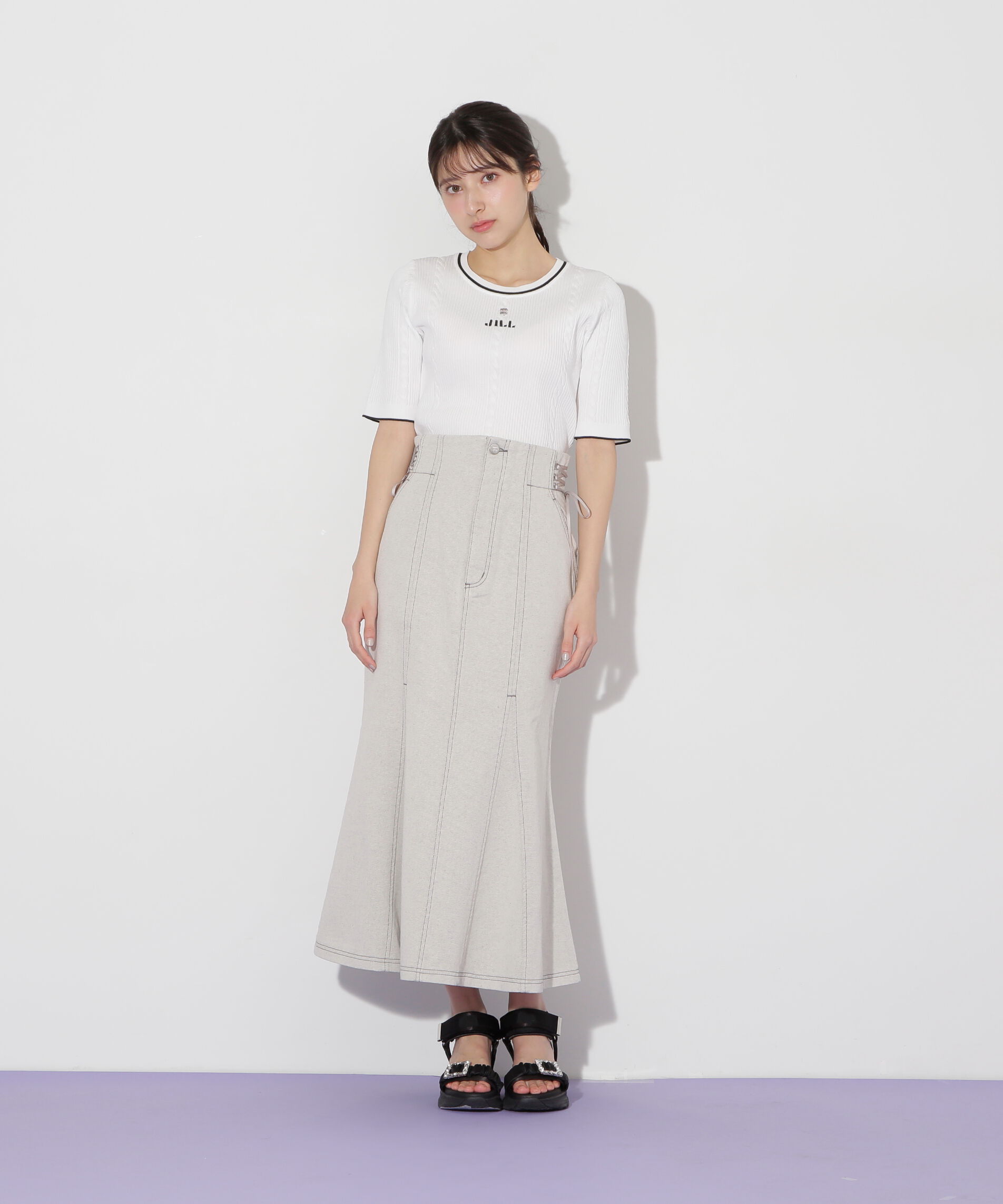  「半袖ジャガードニット」|ニット・セーター|