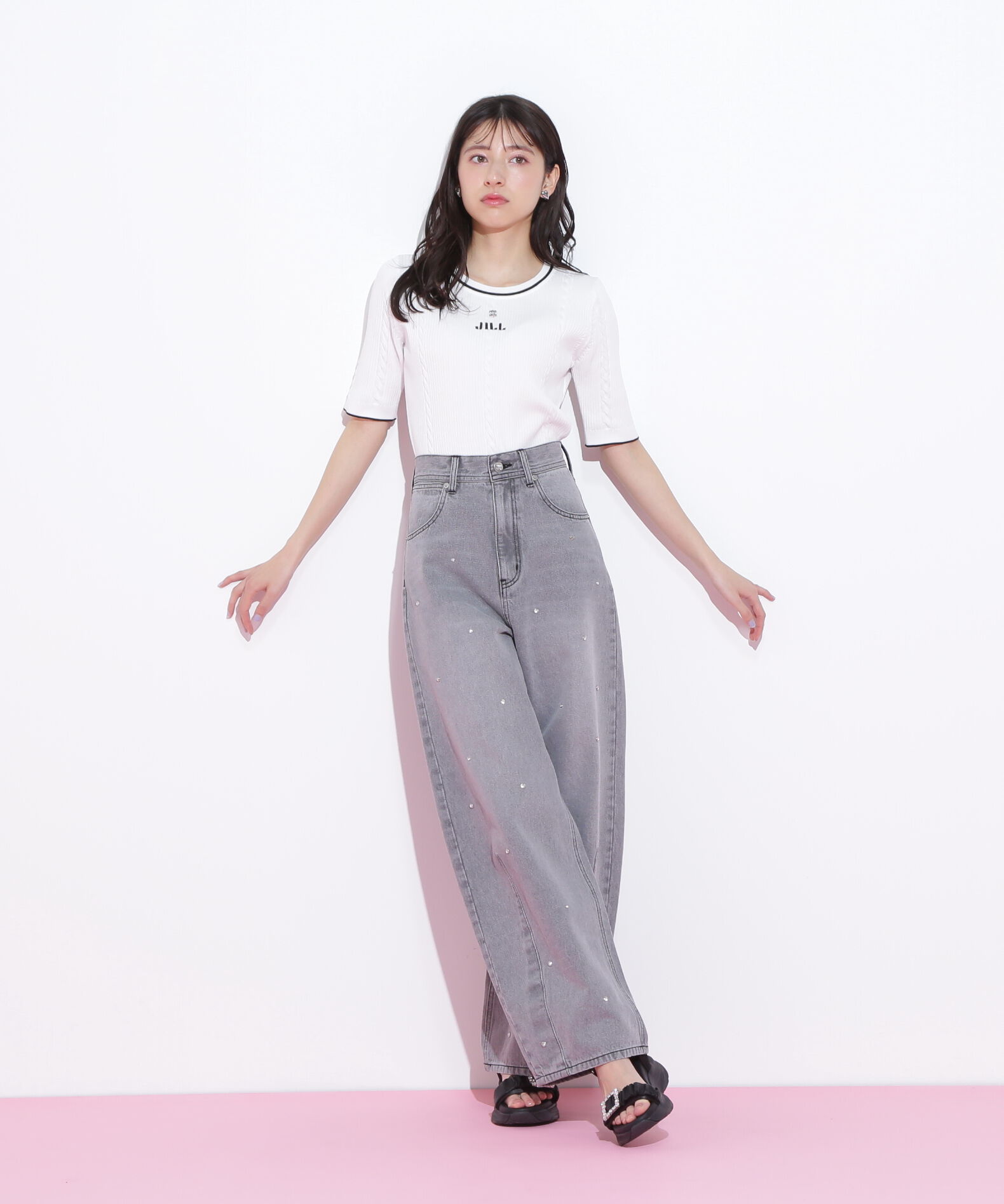  「半袖ジャガードニット」|ニット・セーター|