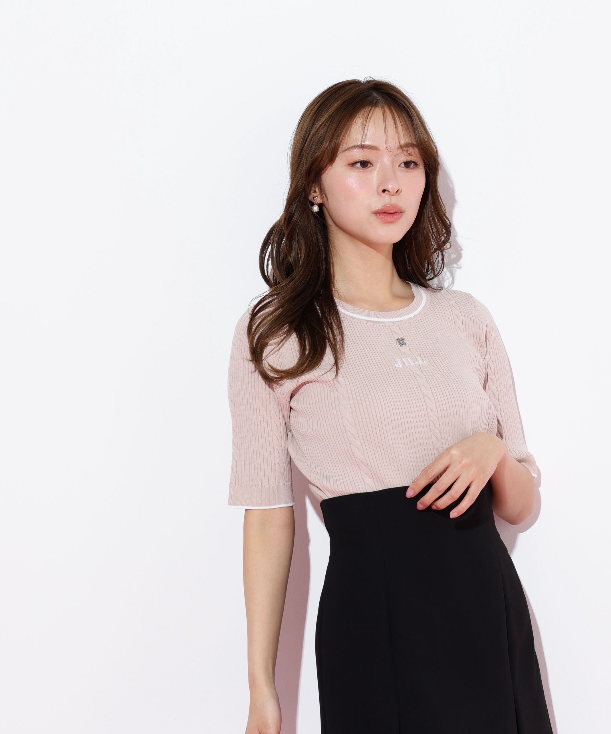  「半袖ジャガードニット」|ニット・セーター|