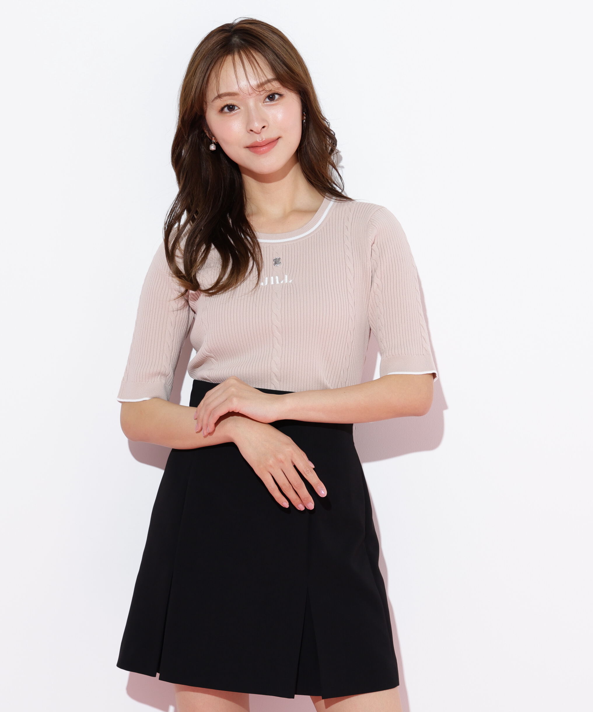  「半袖ジャガードニット」|ニット・セーター|