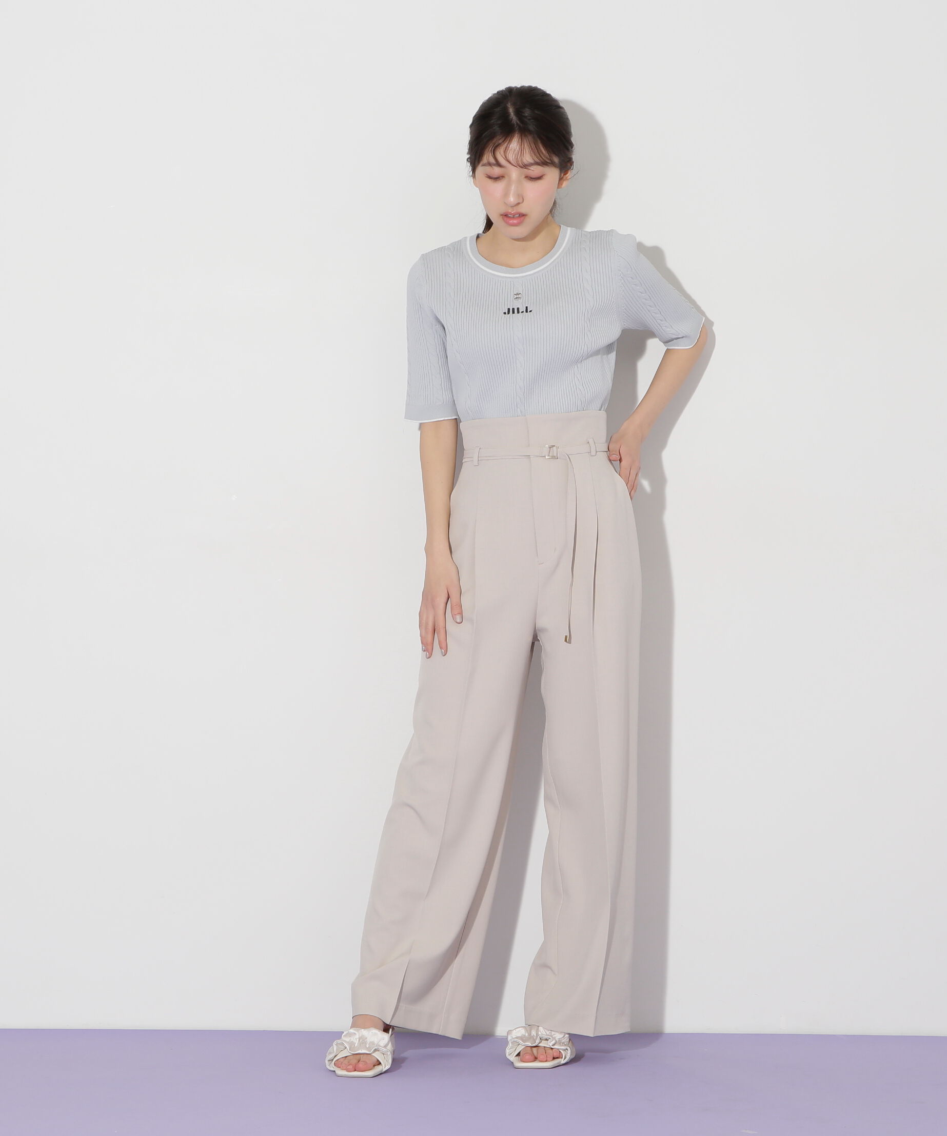  「半袖ジャガードニット」|ニット・セーター|