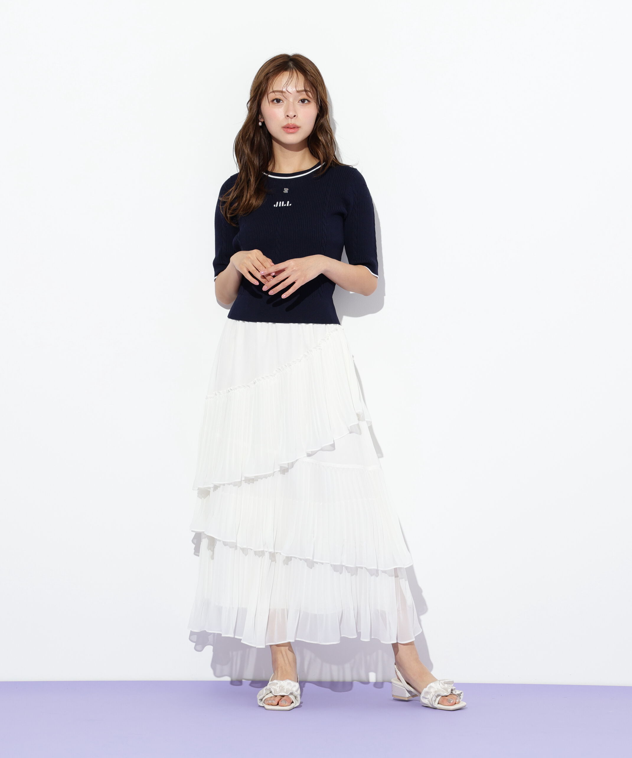  「半袖ジャガードニット」|ニット・セーター|