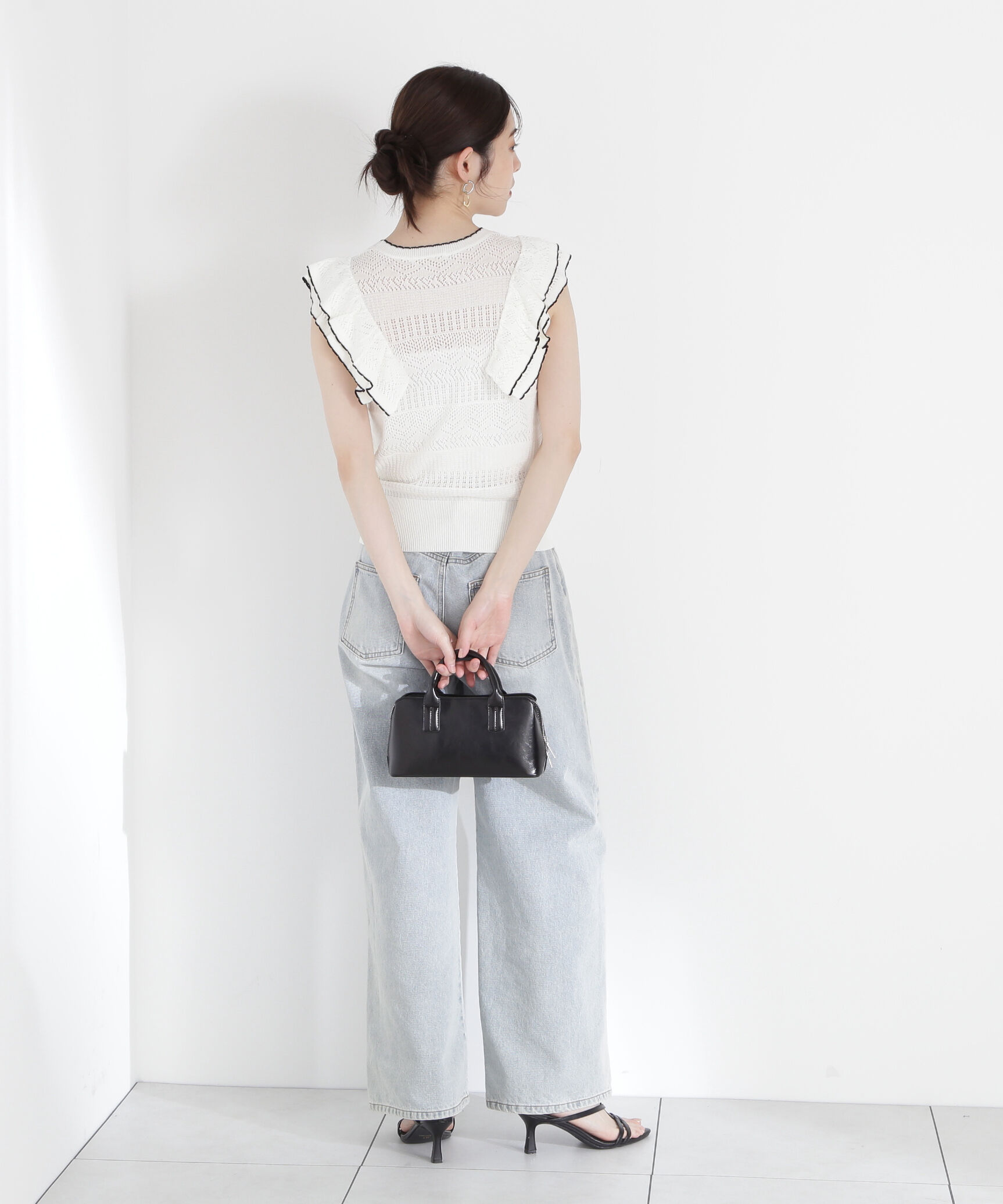 PROPORTION BODY DRESSING「透かし柄フリルニット」|ニット・セーター|