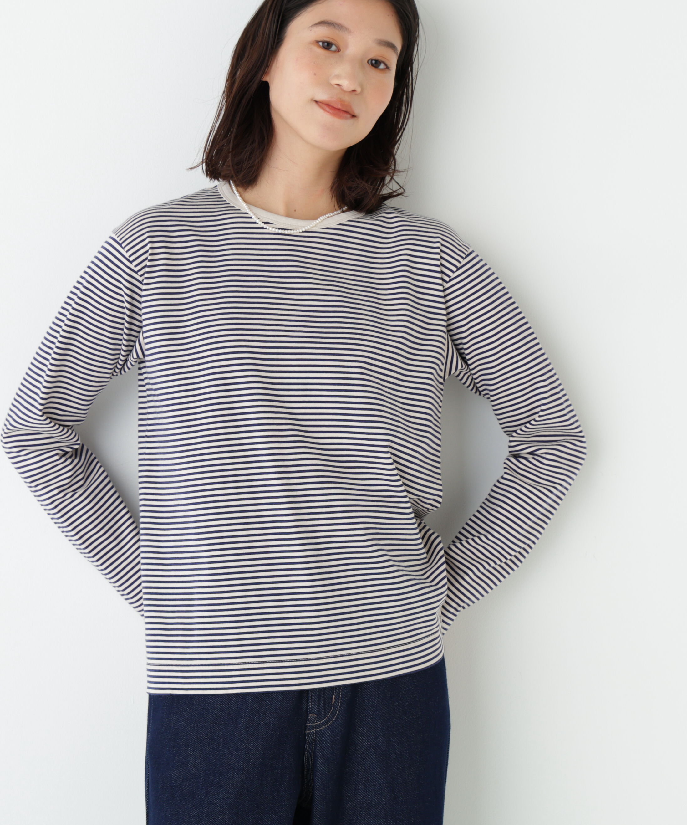  「マルチボーダーロンＴ」|Tシャツ・カットソー|ホワイトボー 3