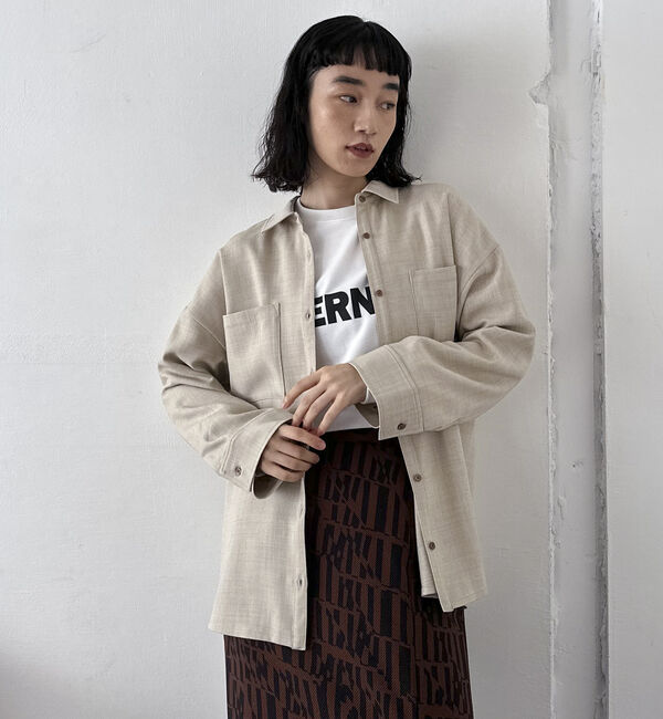 Doux archives「【SETUP可能】ウォッシャブルサファリシャツ」|シャツ・ブラウス|