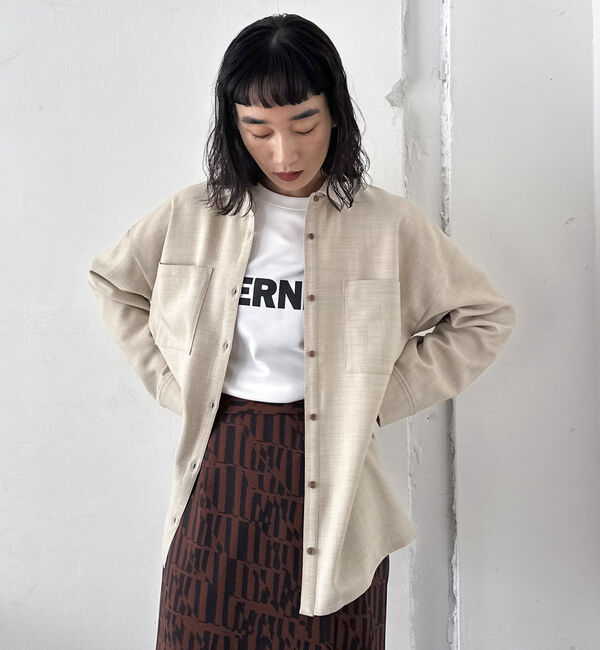 Doux archives「【SETUP可能】ウォッシャブルサファリシャツ」|シャツ・ブラウス|