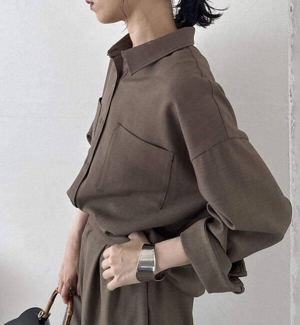 Doux archives「【SETUP可能】ウォッシャブルサファリシャツ」|シャツ・ブラウス|