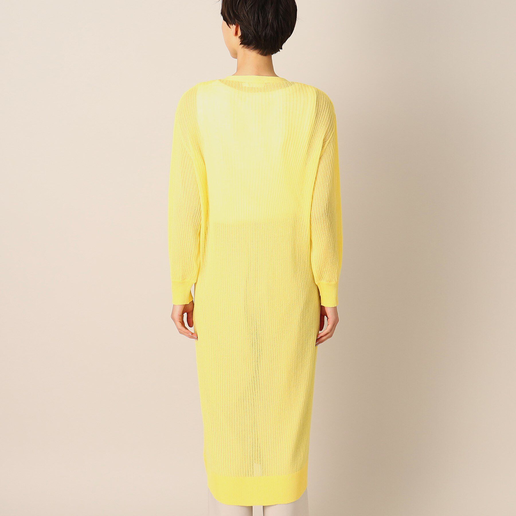 Dessin「【洗える】リネンブレンドリブロングカーディガン」|カーディガン|