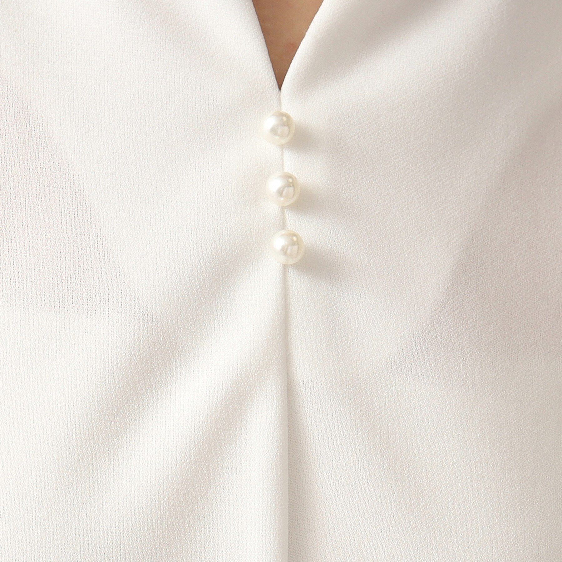 ITS&rsquo;DEMO「【通勤／手洗い可】カットジョーゼットキーネックプルオーバー」|シャツ・ブラウス|