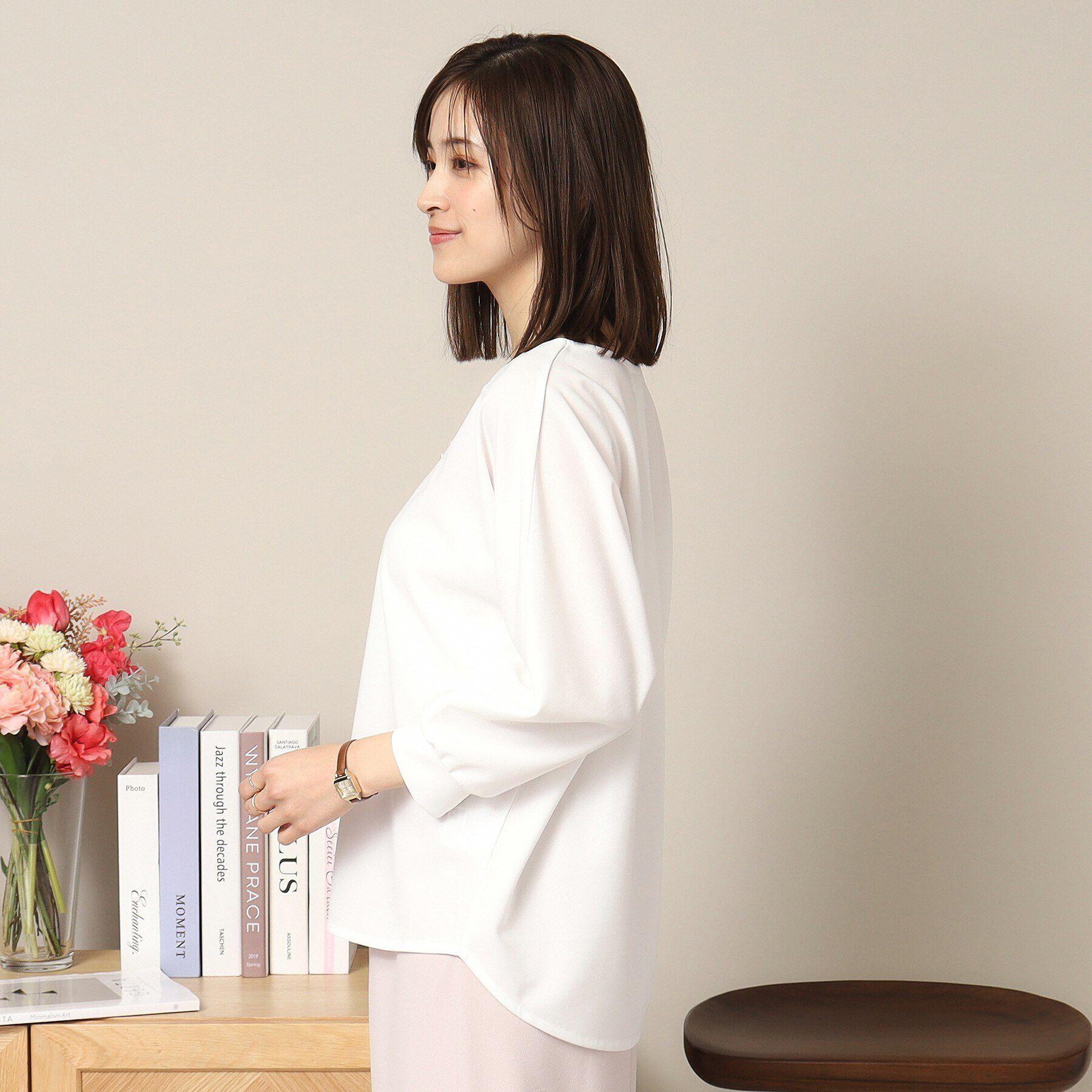 ITS&rsquo;DEMO「【通勤／手洗い可】カットジョーゼットキーネックプルオーバー」|シャツ・ブラウス|