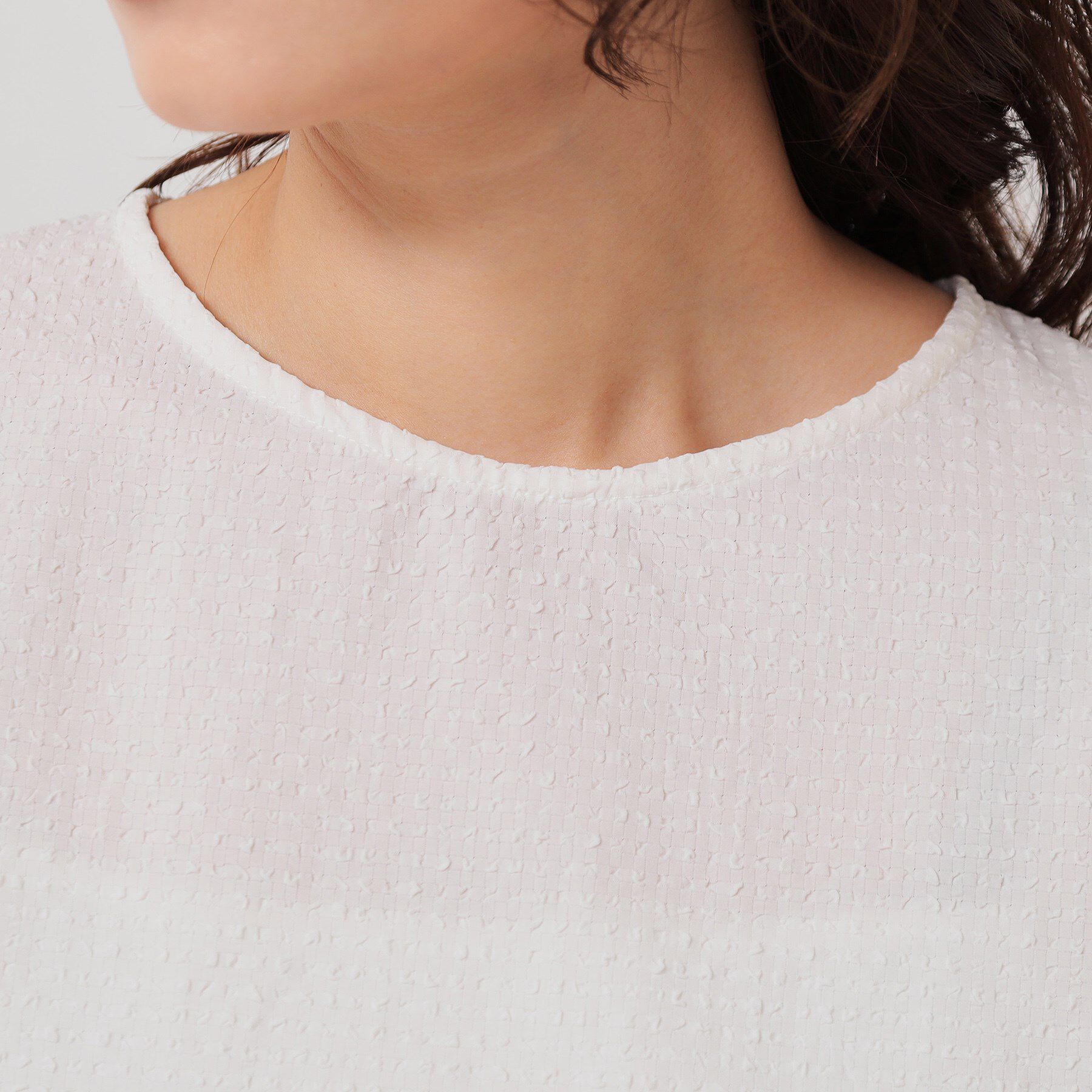 SunaUna「【無地＆ドット／オーガンジー使用】Tブラウス」|シャツ・ブラウス|