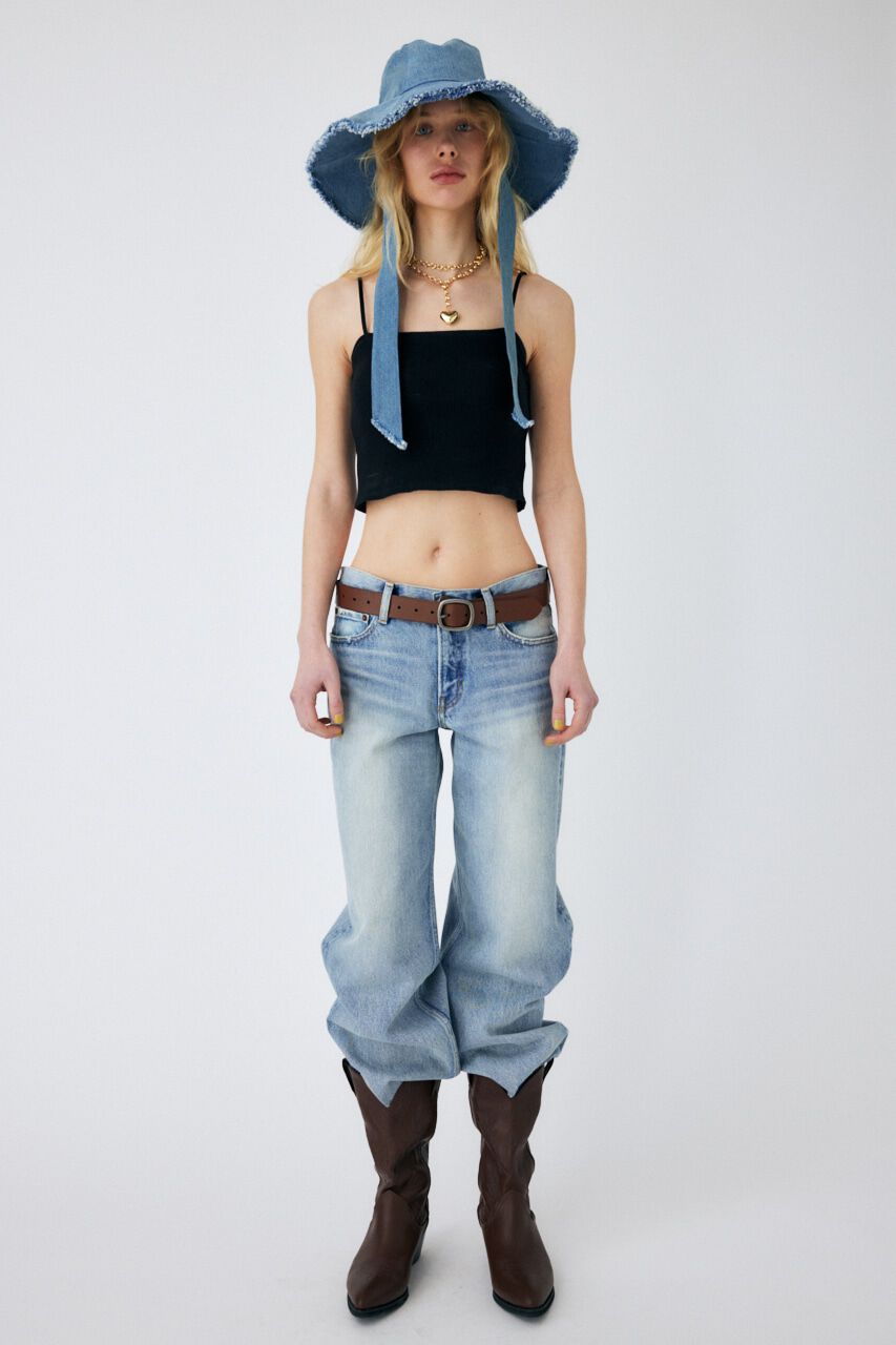 MOUSSY「SQUARE NECK キャミトップス」|キャミソール|BLK