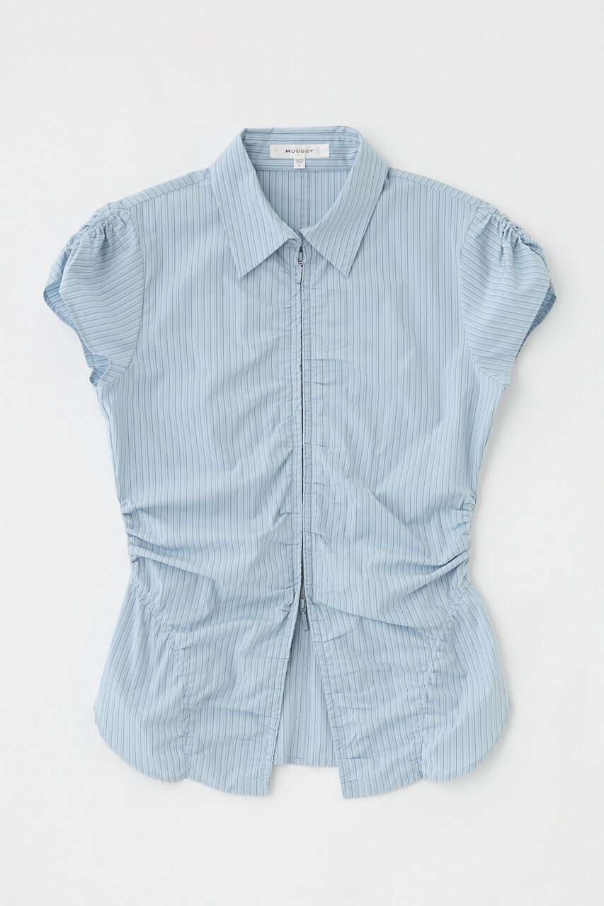 MOUSSY「ZIP UP CAP SLEEVE シャツ」|シャツ・ブラウス|