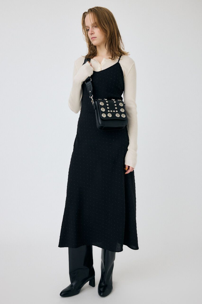 MOUSSY「DOBBY DOT キャミドレス」|ワンピース|BLK