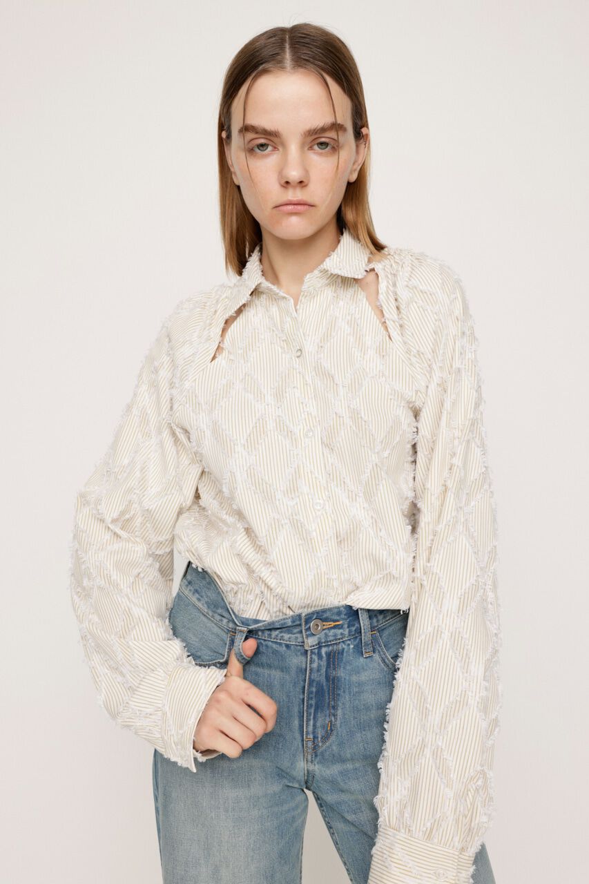 SLY「SHOULDER CUT FRINGE シャツ」|シャツ・ブラウス|