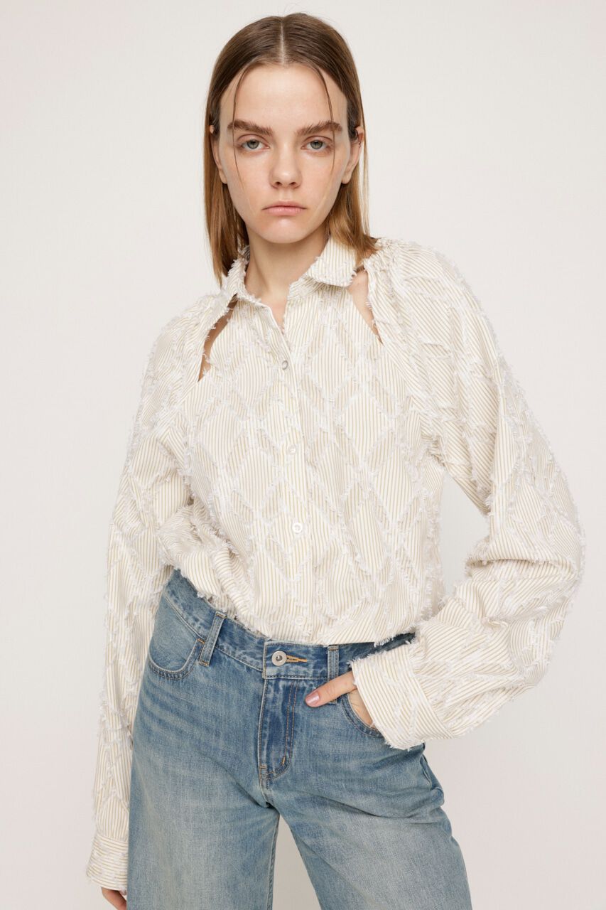 SLY「SHOULDER CUT FRINGE シャツ」|シャツ・ブラウス|