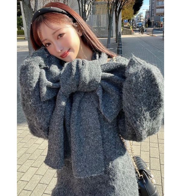 RESEXXY「ルーズマフラーニットチュニック」|ワンピース|