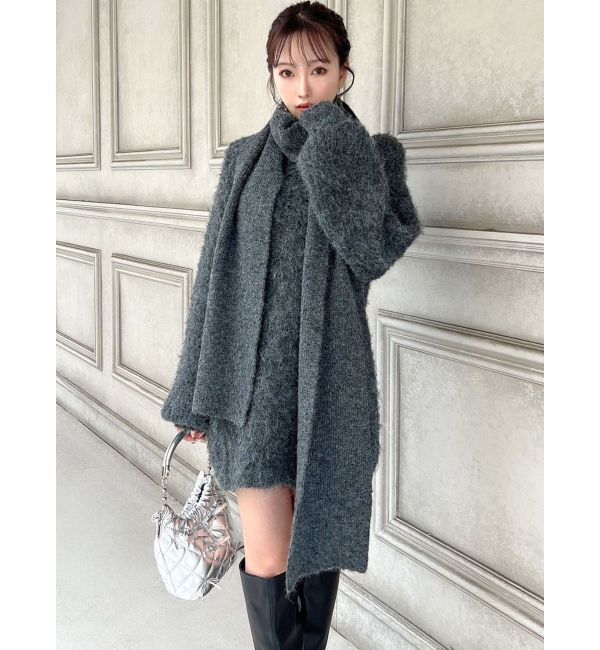 RESEXXY「ルーズマフラーニットチュニック」|ワンピース|