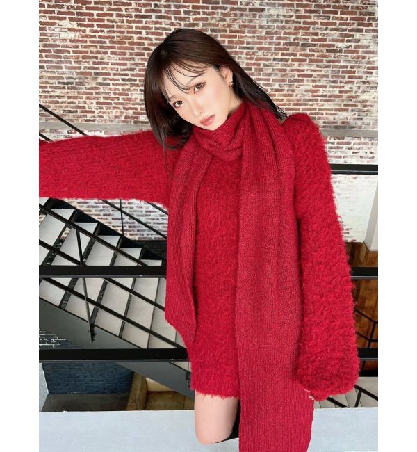 RESEXXY「ルーズマフラーニットチュニック」|ワンピース|