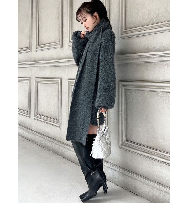 RESEXXY「ルーズマフラーニットチュニック」|ワンピース|