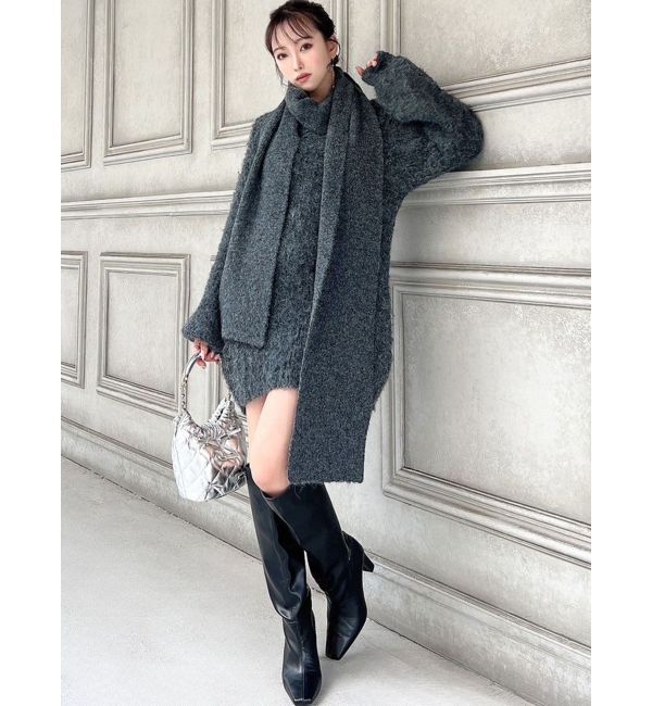 RESEXXY「ルーズマフラーニットチュニック」|ワンピース|