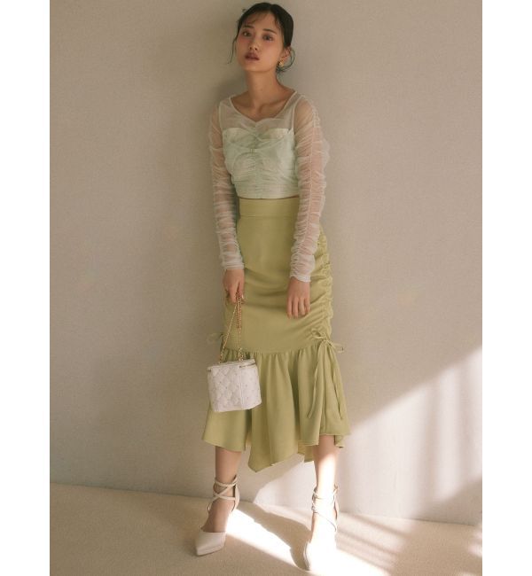 RESEXXY「シャーリングレイヤードトップス」|シャツ・ブラウス|