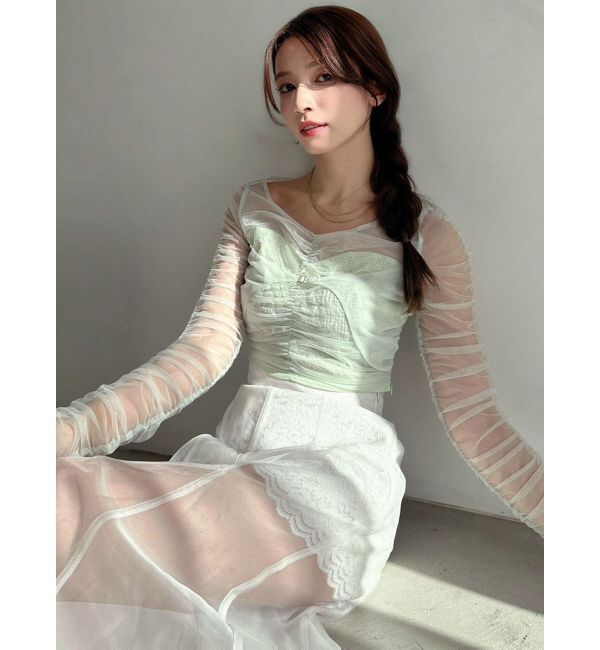 RESEXXY「シャーリングレイヤードトップス」|シャツ・ブラウス|