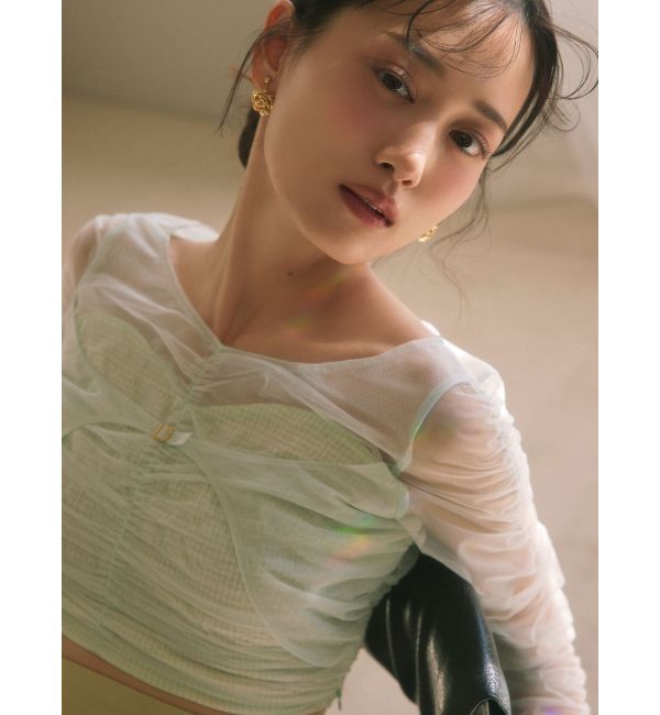 RESEXXY「シャーリングレイヤードトップス」|シャツ・ブラウス|