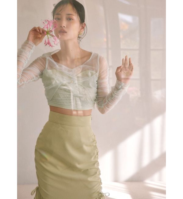 RESEXXY「シャーリングレイヤードトップス」|シャツ・ブラウス|