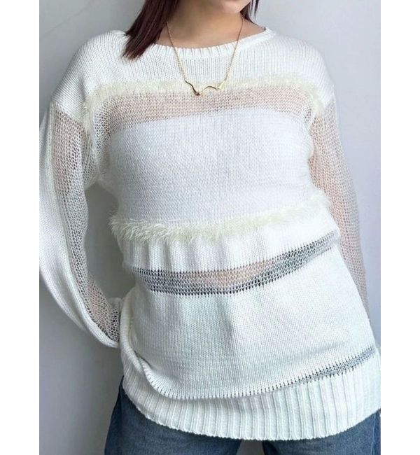 EMODA「メッシュルーズニット」|ニット・セーター|ホワイト