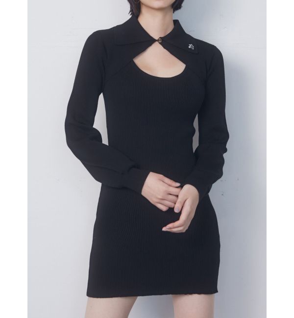 EMODA「ボレロレイヤードニットワンピース」|ワンピース|ブラック