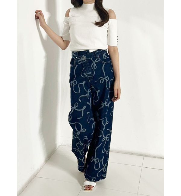 MERCURYDUO「リボンプリントデニムパンツ」|その他|