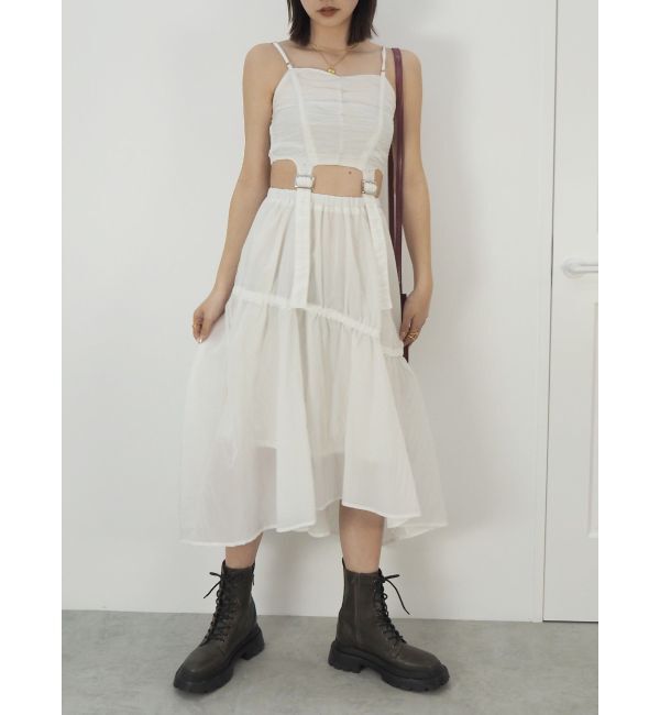 EVRIS「ドロストデザインロングワンピース」|ワンピース|