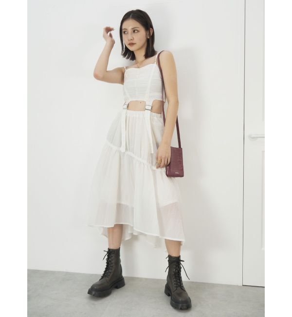 EVRIS「ドロストデザインロングワンピース」|ワンピース|