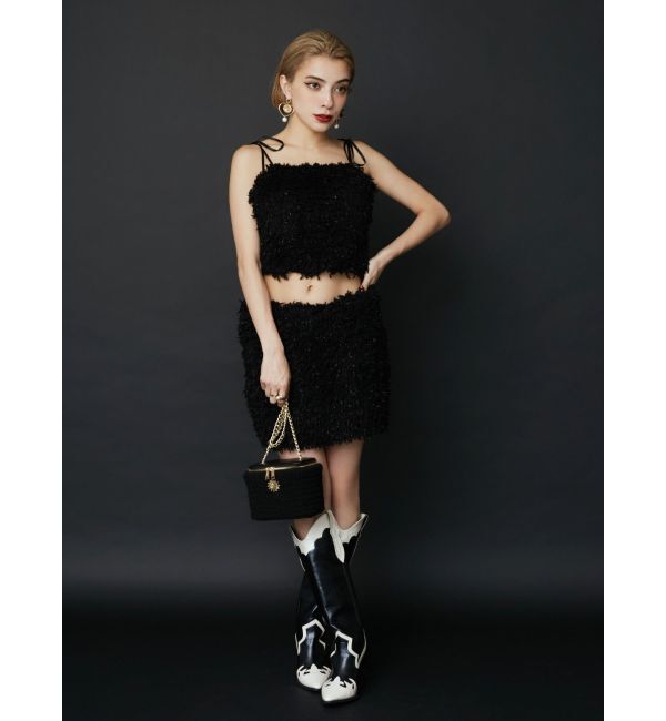 EVRIS「シャギーリボンビスチェ【セットアップ着用可能】」|キャミソール|