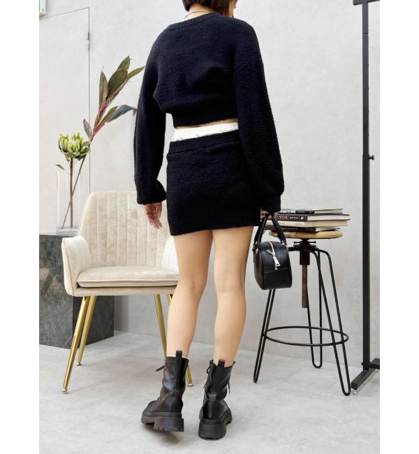 EVRIS「ワンポイントファンシーヤーンニットトップス【セットアップ着用可能】」|ニット・セーター|