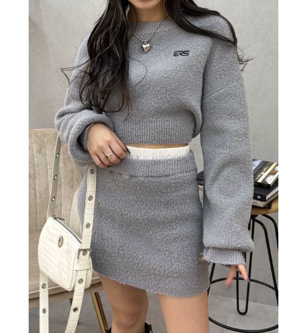 EVRIS「ワンポイントファンシーヤーンニットトップス【セットアップ着用可能】」|ニット・セーター|