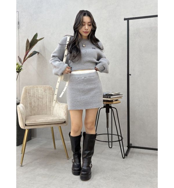 EVRIS「ワンポイントファンシーヤーンニットトップス【セットアップ着用可能】」|ニット・セーター|