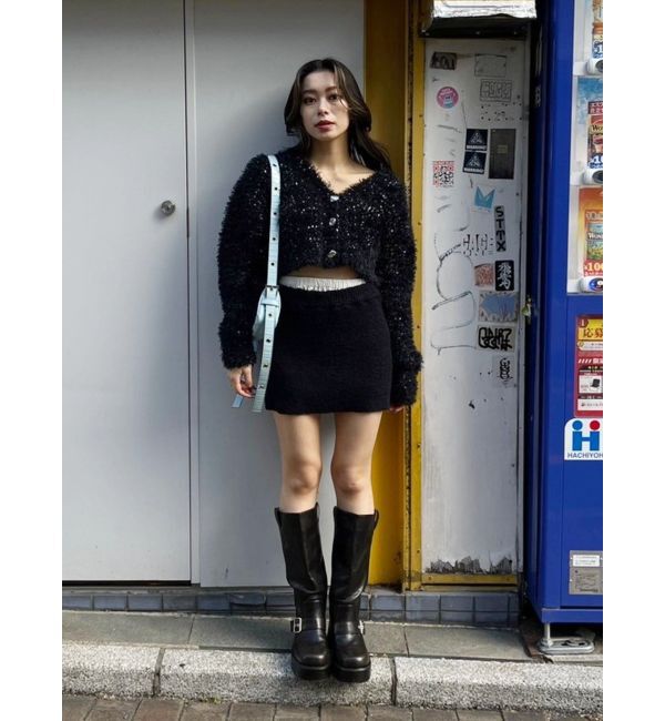 EVRIS「ワンポイントファンシーヤーンニットトップス【セットアップ着用可能】」|ニット・セーター|