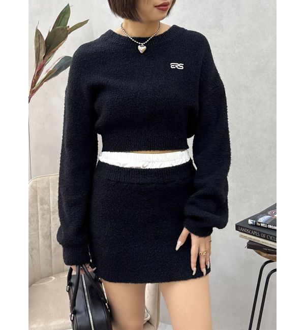 EVRIS「ワンポイントファンシーヤーンニットトップス【セットアップ着用可能】」|ニット・セーター|