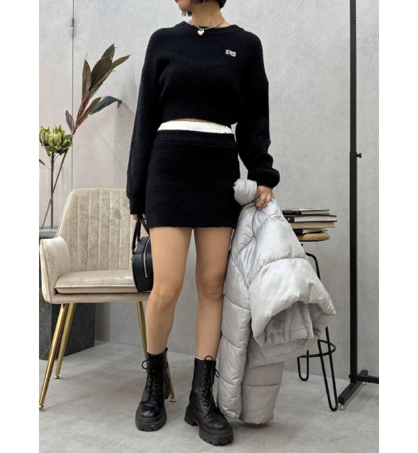 EVRIS「ワンポイントファンシーヤーンニットトップス【セットアップ着用可能】」|ニット・セーター|