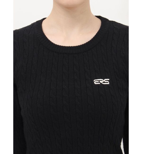 EVRIS「ワンポイントバックオープンケーブルニット」|ニット・セーター|