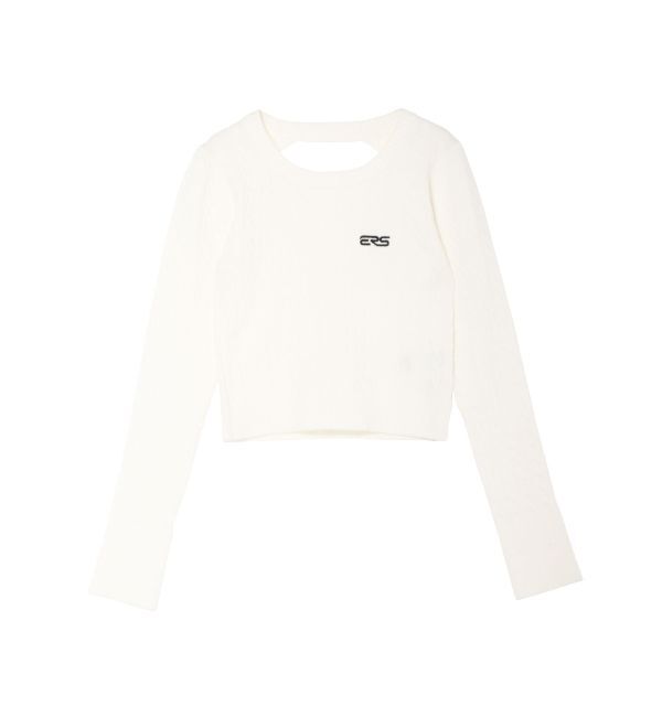 EVRIS「ワンポイントバックオープンケーブルニット」|ニット・セーター|