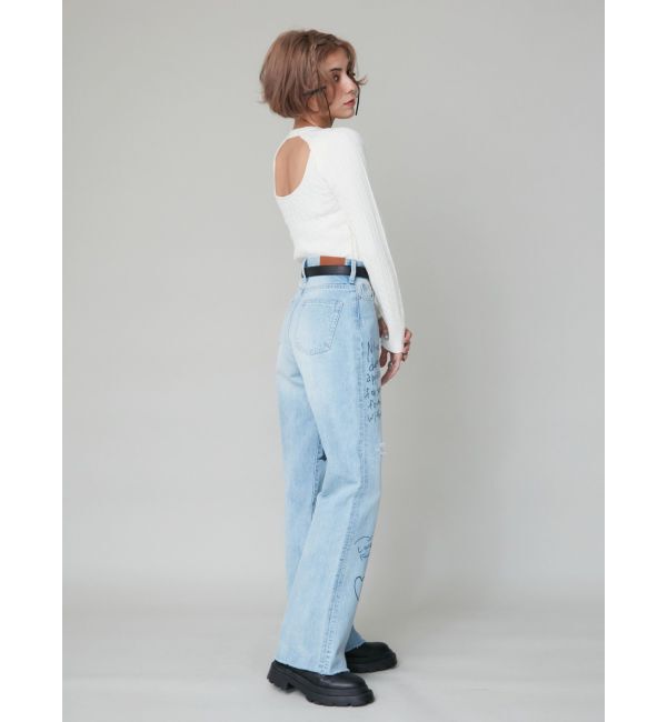 EVRIS「ワンポイントバックオープンケーブルニット」|ニット・セーター|