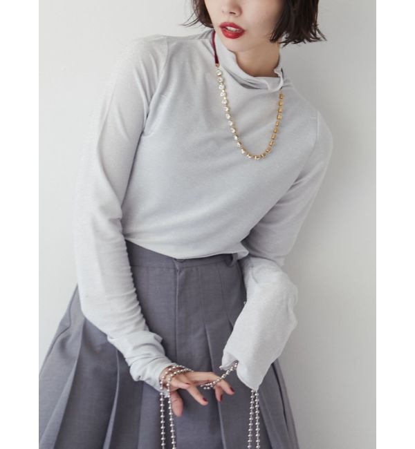 jouetie「ラメハイネックトップス」|Tシャツ・カットソー|シルバー