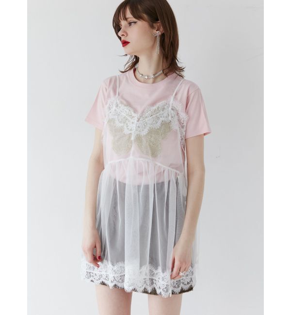 jouetie「ランジェリーレイヤードチュニックTシャツ」|Tシャツ・カットソー|